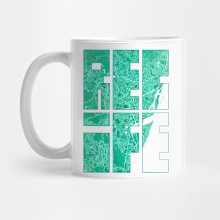 Recife, Pernambuco, Brazil City Map Typography - Watercolor Mug